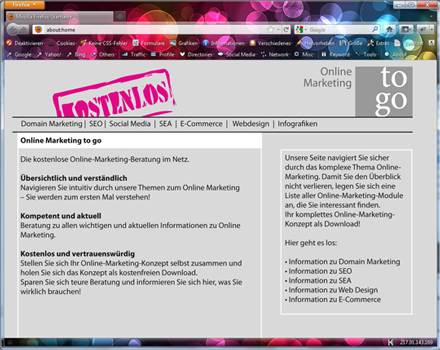 Screenshot Website Online Marketing to go